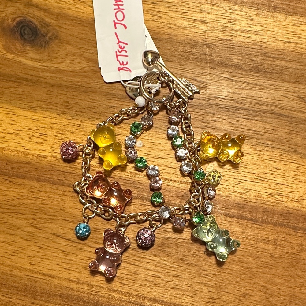 Betsey Johnson Colorful Bear Charm Bracelet